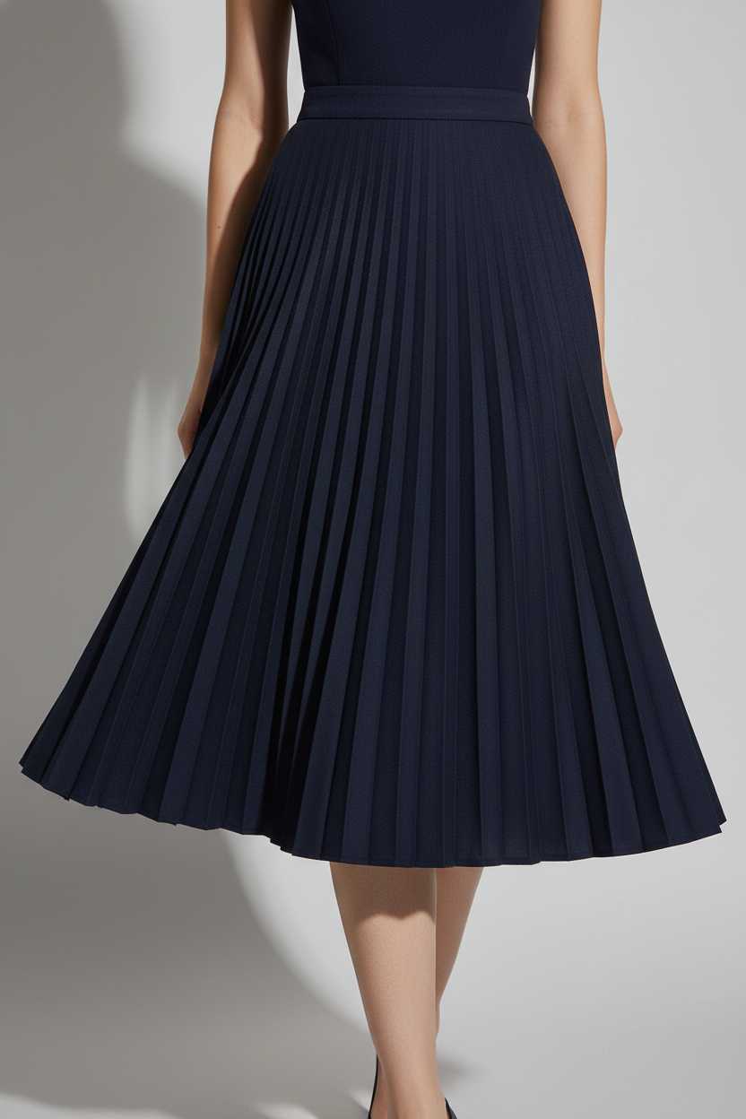 p1 Midi Pleated Twirl Skirt