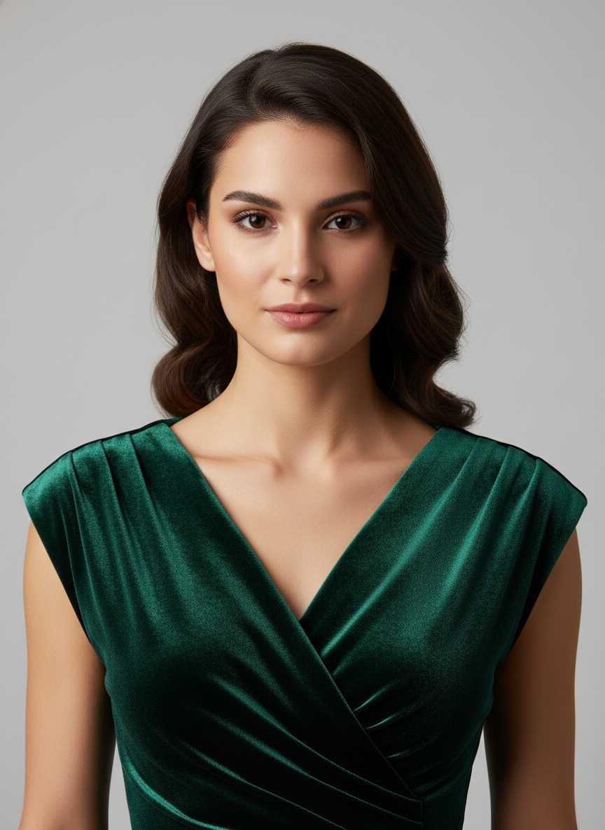 p1 Soiree Velvet V-Neck Cocktail Dress