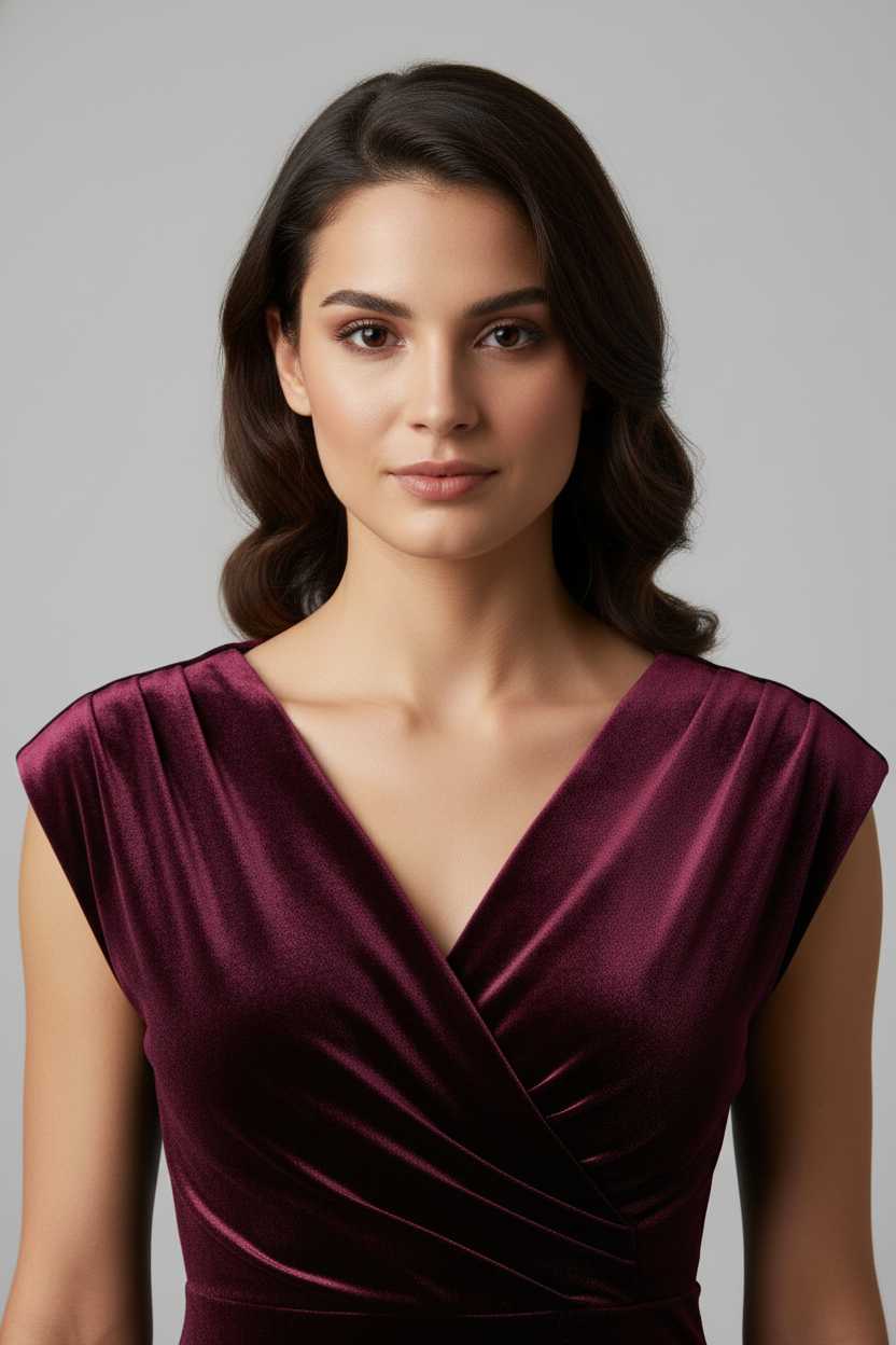 p2Soiree Velvet V-Neck Cocktail Dress
